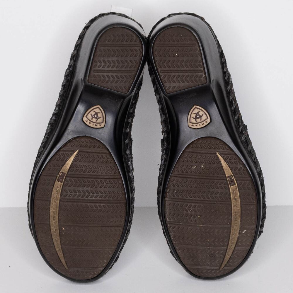 Ariat Women's Peep Toe Sandals Leather Slip On Western Black Size 5.5 5.5B | AR - Picture 5 of 6